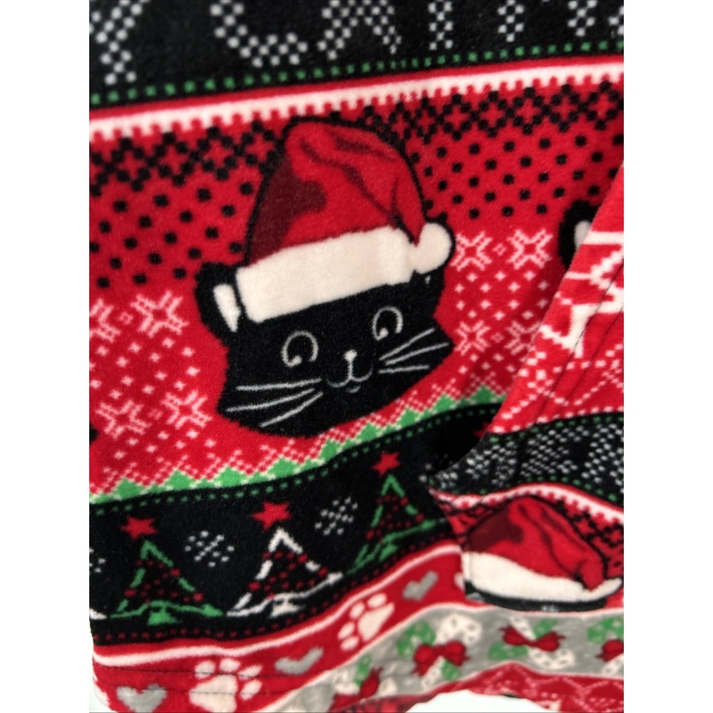 No Boundaries Junior XL 15/17 Red Hoodie Pocket Merry Catmas Cat Holiday 6449 - Picture 7 of 9